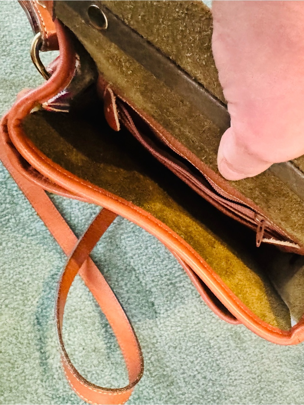 Dooney & Bourke Dark Brown Pebble Leather Messenger with Tan Trim - Picture 13 of 13